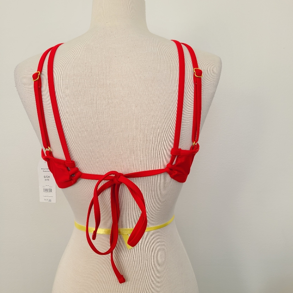 NWT Time And Tru Red Bikini Top Size Small - Picture 3 of 3